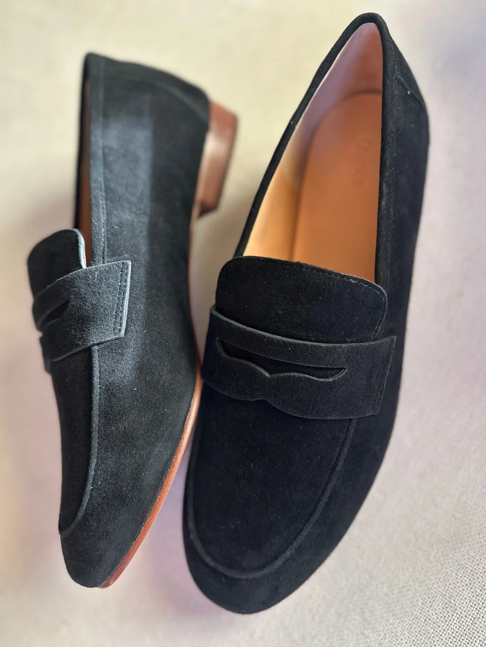 Quince Italian Suede Penny Loafers Black  New In Box Flats | 9